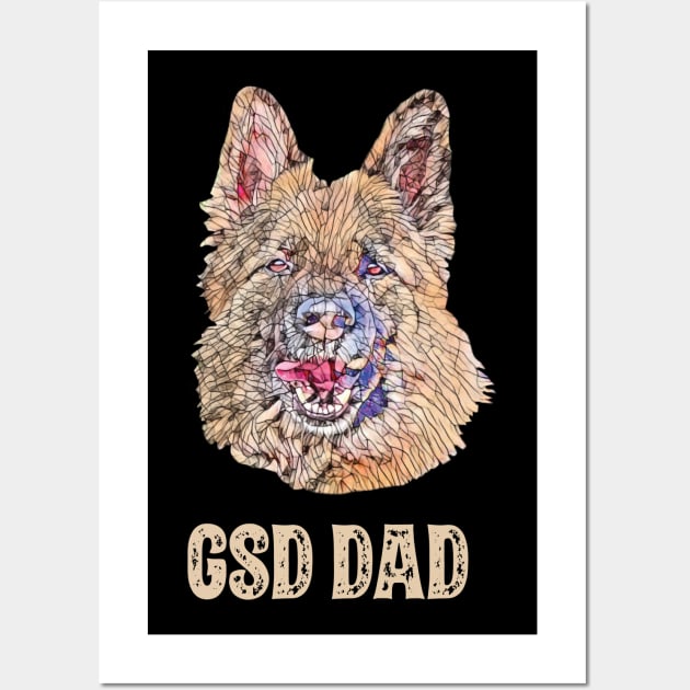 German Shepherd Dog Dad Father's Day Gift Wall Art by DoggyStyles
